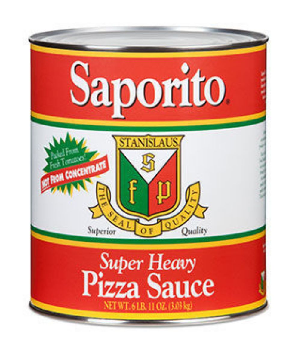 Picture of SAPORITO SUPPER HEAVY PIZZA SAUCE with fresh basil
