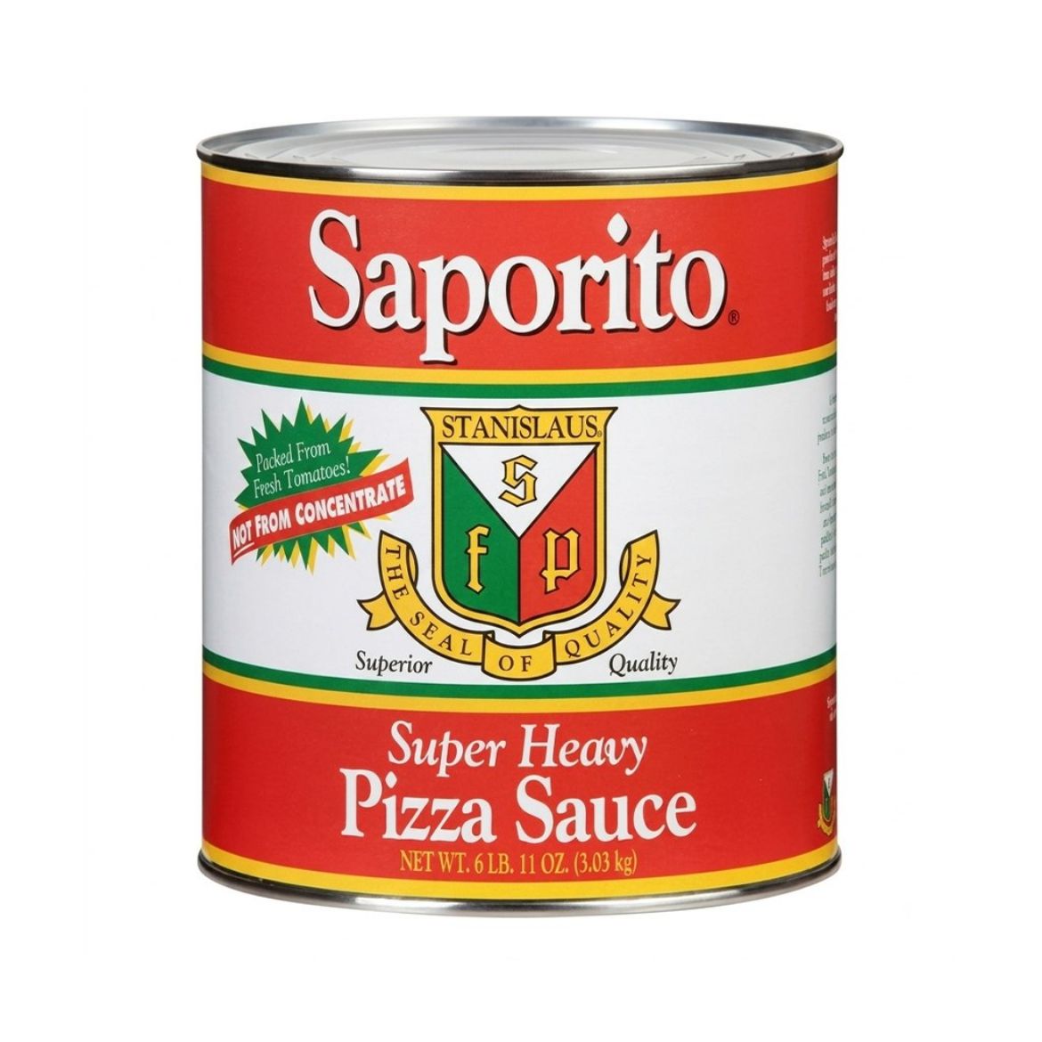 Picture of SAPORITO SUPPER HEAVY PIZZA SAUCE with fresh basil