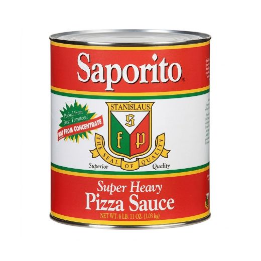 Picture of SAPORITO SUPPER HEAVY PIZZA SAUCE with fresh basil